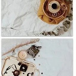 1 Sheet 2 in 1 Photography Backdrop 3D Flat Lay Tabletop Double-Sided Photo Background PVC Wrinkle-Free Small Products Photo Shoot (#25- Coffee Time on White Surface Pattern)-picture-28