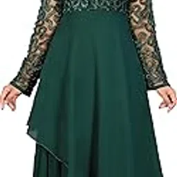 Women's Georgette Solid Ankle Length 3/4 Sleeve Anarkali Gown Set with Floral Embroidered Gowen (Black)-image-28