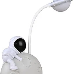 Astronaut Desk Lamp for Kids & Adults | Flexible Adjustable LED Study Light with Night Light Mode | Rechargeable Touch Control Table Lamp | Cool Space Theme Room Decor for Bedroom, Study, Home &-image-99