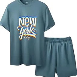 RIANORA Trendy “New York City” Printed Co-ord Set for Men | Stylish Summer Outfit | Casual & Gym Wear-image-92