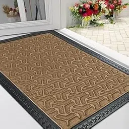 BASEMENT TO ATTIC DECOR Anti-Skid Rubber Door Mat for Home Entrance, Main Door Floor Mat for Safety and Style, Water Proof Doormat (60x40cm) (Beige)-picture-27