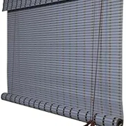 Mr.ChickWala Striped Light Filtering & Cooling PVC Exterior & Interior Window Blind for Balcony and Outdoor Area - Light-filtering, Sun Shade, Heat Reducing, Rain Resistant Grey 3 (4Feet X 7Feet)-picture-39