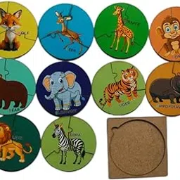 3 Piece Puzzle(Transport,Fruits,Vegetables,Animals Theme)| Reusable Wooden Board | Interactive Play | Handcrafted | Ideal for Kids | Durable Quality | Fine Detailing-picture-15