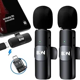 BKN Dual K9 2 in 1 Wireless Collar Microphone for All iPhone Lightning & Type C Devices with On Recording Mobile Charging Port | Just Plug and Play | NO APP Need - 2 Receiver-picture-10