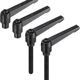 uxcell 4pcs Clamping Lever Adjustable Handle Set Metric M8 x 60mm Male & M8 Female Thread Level Handles Hand Stud Knobs Quick Release Black for Lathe Machinery-image-18