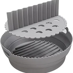 ATORSE™ Foldable Silicone Air Fryer Liner Replacement Round Air Fryer Silicone Liner Gray with Divider|Home & Garden|Kitchen Dining & Bar|Small Kitchen Appliances|Fryers-picture-17