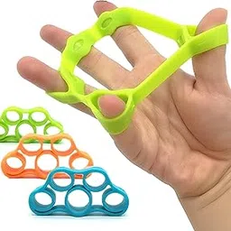 FAYMLA Finger Exerciser - 3Pcs (Multicolor) | Resistance Bands Hand Grip Strengthener Extender Trainer | Silicone Handgrip Gym Equipment | Ergonomic Design For All Hands-image-5