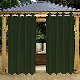 Polyester 300GSM Fabric Waterproof Rain & Sun Blockage Curtain(Militarygreen 4.5X6.5 Feet,Piece of 1) with Top Eyelet with Bottom Back Tab Used for Door,Balcony,Outdoor&Indoor Area-image-56