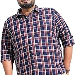 the indian garage co Men's Cotton Regular Fit Checkered Full Sleeves Cutaway Collar Casual Shirt-picture-46