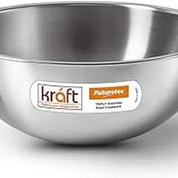 Kraft Futuretec Triply Stainless Steel Extra Deep Tasla - 1.1 Litre, 18 cm | Multipurpose Patila for Frying & Boiling | Fast Heating, Healthy Cooking | Induction Base - 5 Years Warranty image 1