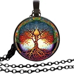 carl vinson Tree of Life Glass Alloy Pendant Necklace Men's Christmas Jewelry-picture-32