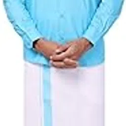 minister white Men's Full Sleeve Shirt with Matching Border Dhoti Combo Set Casper for Festive & Wedding Occasions-picture-15