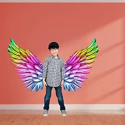 DECOR KRAFT PVC Vinyl Colourfull Wings Designs Angel Wings Open Wings Sticker for Living Room Hall Bedroom,Home Decor Wall Stickers & Decal Wall Stickers [Multicolor, Size - 58 cm X 58 cm ]-picture-14