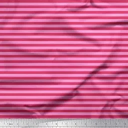 Soimoi Pink Polyester Crepe Fabric Horizontal Stripe Print Fabric by Meter 52 Inch Wide-image-3