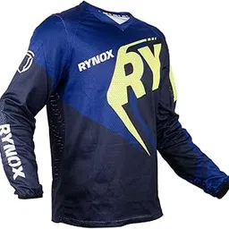 Rynox Unisex Switchback Neo Off Road Regular Fit Jersey | Mesh V-Shaped Collar Motocross Jersey With Active Ventilation - Blue Hi-Viz Green, Xs-picture-20