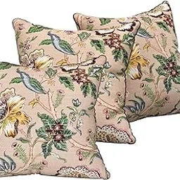 Linenovation® Premium Cotton Cushion Covers 18 x 18 Inches, Sky Floral | Anokhi 240 TC Printed Set of 3-picture-43