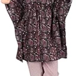 chakkar Women's Floral Printed Multi Cotton Kaftan and Pand-picture-50