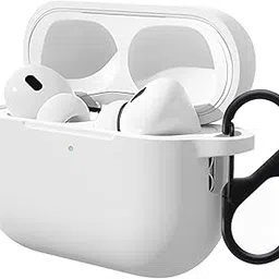 LIRAMARK Silicone Soft Case Cover with Buckle for Airpods Pro 3 case, Apple airpods pro 3rd Generation case (White)-picture-21