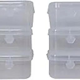 Feliz Clear Plastic Medium Storage Boxes Size 6.5x4.5x1.75 inches (Set of 6, Rectangular)-picture-23