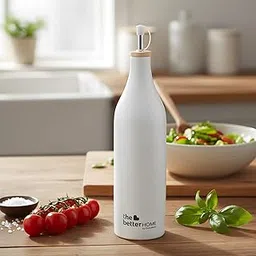 The Better Home Matte Black Ceramic Bar Accessories Bottle Pour Spouts | 750ml Capacity Leakproof Airtight Drip-Free Spout Wooden Stopper Lid Odor Resistant Stain Resistant Modern Design |-picture-10