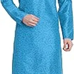 skavij Men's Art Silk Printed Kurta Pajama Set Mandarin Collar Ethnic Motifs Party Dress-picture-20
