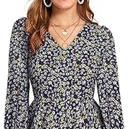 toochki Women's Dark Blue Muslin Floral Peplum Western Top | Winter Top | Western Top | Top for Women | Latest Women Top | Trendy Women Top-picture-40