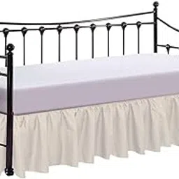 Dust Ruffle Daybed Skirt with Split Corners - Twin, Ivory, 100% Cotton 800 Thread Count Gathered Style Bed Skirt with 12 Inch Drop Three Sided Coverage (Available in and 10 Colors)-picture-28