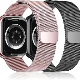 Magnetic Loop for Apple Watch Band 46mm 42mm 44mm 45mm 49mm Women Men,Magnet Stainless Steel Mesh Metal Strap for iWatch Ultra/2 Series 10 9 8 7 6 5 4,SE/2nd Generation-image-96