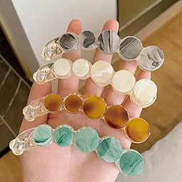 Ashkash 2pcs Large Size Acetate Leopard Korean Style Marbling Banana Hair Clips High Ponytail Holder Non-Slip Curler Hair Accessories for Women-image-43