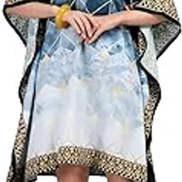 silksutra Silk Sutra Women's Ethnic Wear Multicolor Knee-Length Nightgown by Silk Sutra – V-Neck, Polyester Blend, Free Size (STC-KURTI-KAFTAN-107)-picture-21