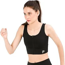 purple fit Black Sports Bra I High Impact Sports Bra I Front Zipper I Full Back Coverage I Bounce Control I Workout ZumbaI High Support for Heavy Bust I Crop Top Style-picture-18