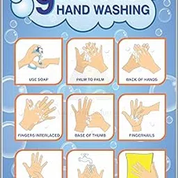 Anne Print Solutions® 9 Steps of Hand Washing Poster - Size 13 X 19 Inch (Without Frame) for Hospital, Nursing Home, Clinic - Pack of 1 Pcs Multicolour-picture-19