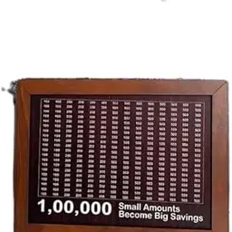 SHRAVAN Enterprise Money Saving Wooden Piggy Bank with Goal Chart | Savings Tracker Board | Home & Office Décor Style_221-picture-12
