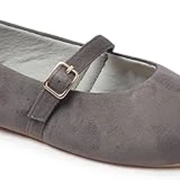 elle Women's Comfortable Buckled Mary Jane Flats-picture-56