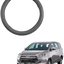 RKPSP Grey Steering Leather Luxury Super Fiber Non-Slip Steering Wheel Cover for Innova Crysta-image-25