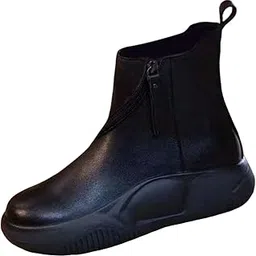 lyla Comfortable Short Boots Women Shoes Ankle Boots with Zipper for Women Gifts 9 Black-picture-53