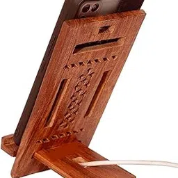 Jtku Handicraft01 Wooden Sheesham Mobile Phone Stand/Cell Phone Stand/Remote Stand Assembled/Natural Polished Rectangle Tabletop-picture-29