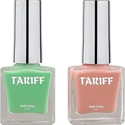 TARIFF Nail Polish Set of 2 (8ml Each) | T01 Candy Mint Green & T03 Coral Kiss Pink | Pastel Shades | Glossy Gel Finish | Long Lasting, Quick Dry, Chip Resistant Nail Paints for Women, Girls & Kids.-picture-48