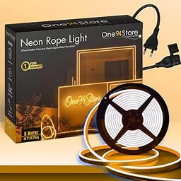 One94Store LED Neon Strip Light 5M (16.4Ft), 220V Plug-in Flexible 2835 LED Rope Light with Switch, IP65 Waterproof 6x12mm for Home, Bedroom, Party, Gaming Room, Christmas & Diwali (Warm White)-picture-22