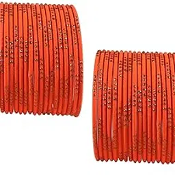 nmii Metal with Cutting Design and Glitter Bangles Set For Women and Girls | Plain Metal Bangles | Stylish Women's Bangles-picture-15