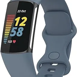 TopPerfekt Bands Compatible with Fitbit Charge 5, Adjustable Soft Silicone Sport Replacement Watch Band Straps Wristbands Bracelet for Charge 5 Activity Tracker Women Men-picture-16