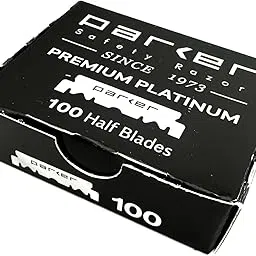 PARKER Safety Razor Men 100 Parker Premium Platinum 1/2 Blades-For Professional Barber Razors,Shavette Razors And Disposable Blade Straight Razors That Accept Half Of A Double Edge Razor Blade,1 Count-picture-49