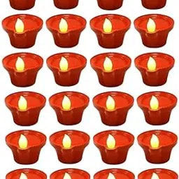 Go Well Water Sensor Diya Electric LED Diyas | Diya with Warm Ambient Lights for Home Decor, Christmas New Year, Diwali Festivals Decoration (Pack of 24)-image-81