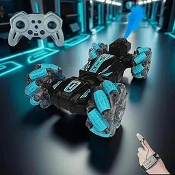RC CAR - Drifting Car with Gesture Sensor & Remote | 360° Spins,Stunt, Music,Lights & Smoke | Rechargeable Drift Toy Car for Kids | Off Road tyre 1:14 Scale-picture-19