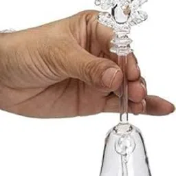 ARCH!SMAN Ganesh Bell Round Festive Divine Melodious Sound Ringing Bell (Pooja Ghanti) Glass Pooja Bell (Clear) Hand Bell Ghanti Best for Home, Office or Gifting-picture-10