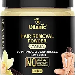 Oilanic Hair Removal Powder With Vanilla Extract (Pack of 1, 150 gram)|Hair Removal Powder for Body and Legs Gentle on Skin, Removes Unwanted Hair Without Darkening No Harsh Smell|-picture-33