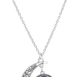 fashion frill Exclusive Moon Evil Eye Silver Plated Chain Necklace For Girls Women Men Boys Fashion Jewellery-picture-12