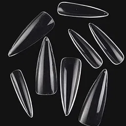 VIKSON INTERNATIONAL 20 Pcs press on Clear transparent long pointed || press on fake artificial nails extension set || With nail glue sticker sheet & nails apply kit for girls women.-image-6
