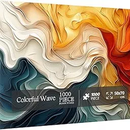 Impossible Rainbow Waves Puzzles for Adults 1000 Pieces, Difficult Hard Colorful Jigsaw Puzzles, Challenging Pretty Beautiful Puzzles-picture-24