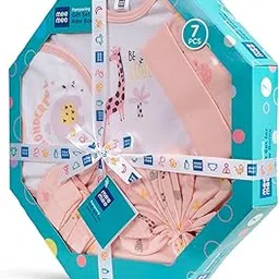 Mee Mee New Born Baby Gift Set | Soft Cotton Clothing Essentials for Infants/Baby Girls, Boys | Baby Shower Clothing Hamper (7 Pieces, Pink)| Ideal Gift for New Born Baby-picture-37